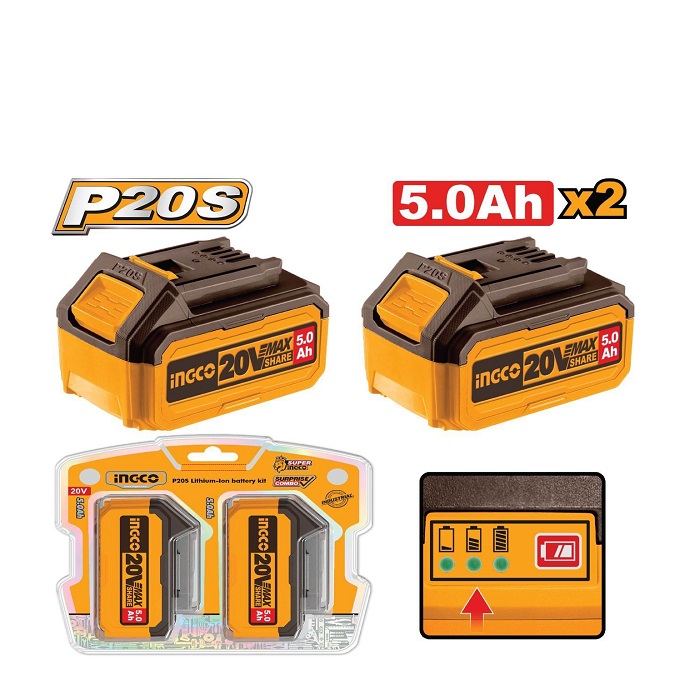 Picture of INGCO Set of 2 Batteries 5Ah