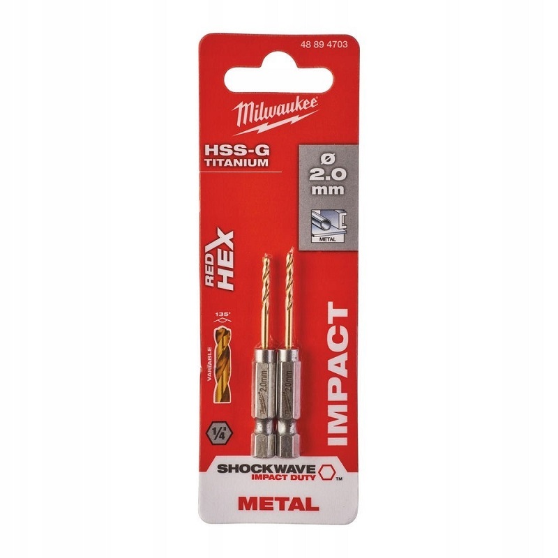Picture of Milwaukee 2pcs Metal Drill Bits 2mm