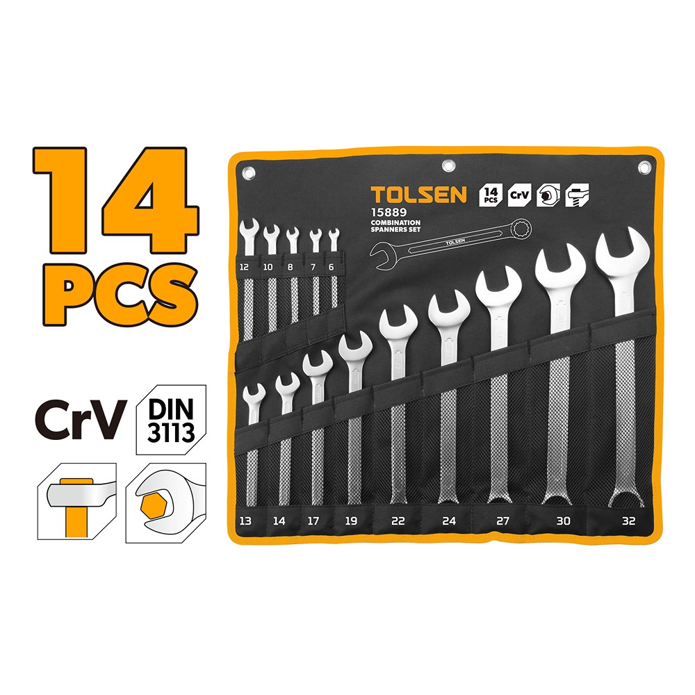 Picture of Tolsen 14pcs spanner set (6"-32")