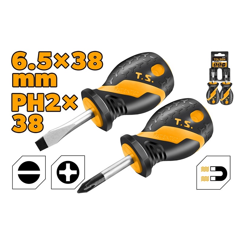 Picture of Tolsen 2pcs stubby screwdriver set